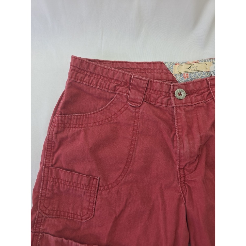Women's Levi's Shorts Washed Red Twill Bermuda Size 6 - W- 31 Festival Cowgirl - Picture 2 of 15